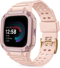 FINTIE Bands with Case Compatible with Fitbit Versa 4/3/2/1/Versa Lite/Fitbit by Fintie