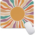 Square Mouse Pad Retro Sun, Personalized Premium-Textured Custom Mouse Mat by Armanza