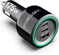 WOTOBEUS 175W Car Charger Dual USB C Adapter: PD 100W & PPS 45W by WOTOBEUS