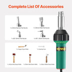 VEVOR Hot Air Plastic Welder, 1600W Hot Air Torch Pistol, 122-1112℉ PVC TPO - Image 6