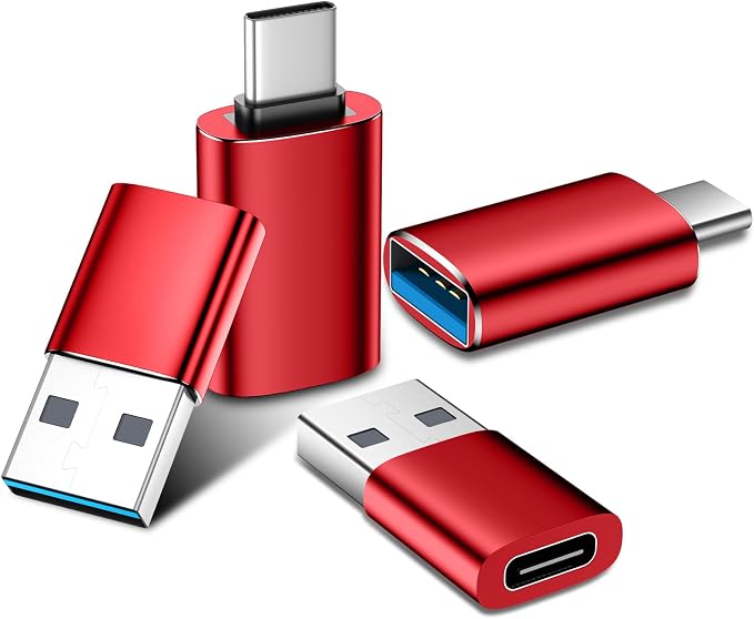 Temdan USB to USB C Adapter for iPhone 16 Charger 4 Pack, USBC Female to A Male by Temdan
