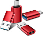 Temdan USB to USB C Adapter for iPhone 16 Charger 4 Pack, USBC Female to A Male by Temdan