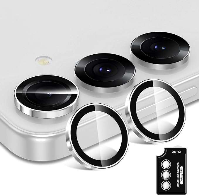 for Samsung Galaxy S25 Camera Lens Protector, Individual Metal Ring Tempered - Image 2