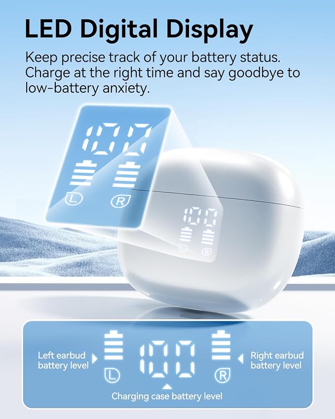 Wireless Earbuds, Deep Bass Stereo Sound, 40 Hours Playtime, Lightweight in-Ear - Image 7