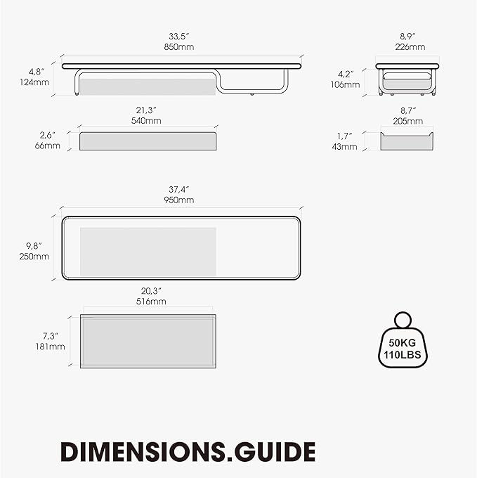 Fenge Dual Monitor Riser, 37 Inch Monitor Stand - Image 5