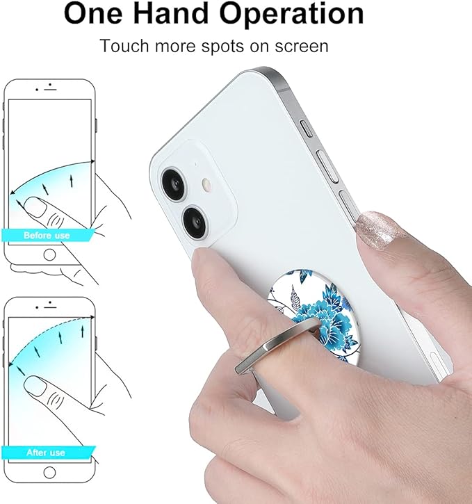 Bonoma Phone Ring Holder, 3 Pack Universal Finger Ring Stand Grip Kickstand Ring - Image 5