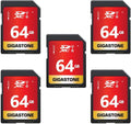 GIGASTONE 64GB SD Card 5-Pack UHS-I U1 Class 10 SDXC Memory Card High Speed by Gigastone