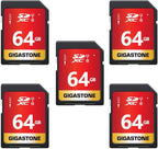 GIGASTONE 64GB SD Card 5-Pack UHS-I U1 Class 10 SDXC Memory Card High Speed by Gigastone