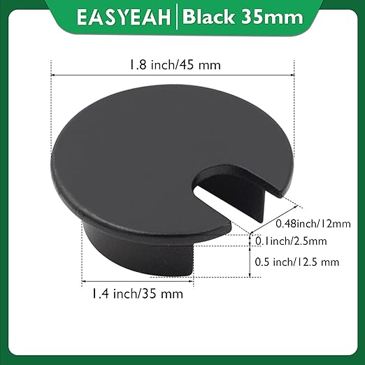 2 Pcs Desk Grommet 1-3/8" / 35 mm, Desk Cord Hole Cover, Cable Grommet Metal - Image 8
