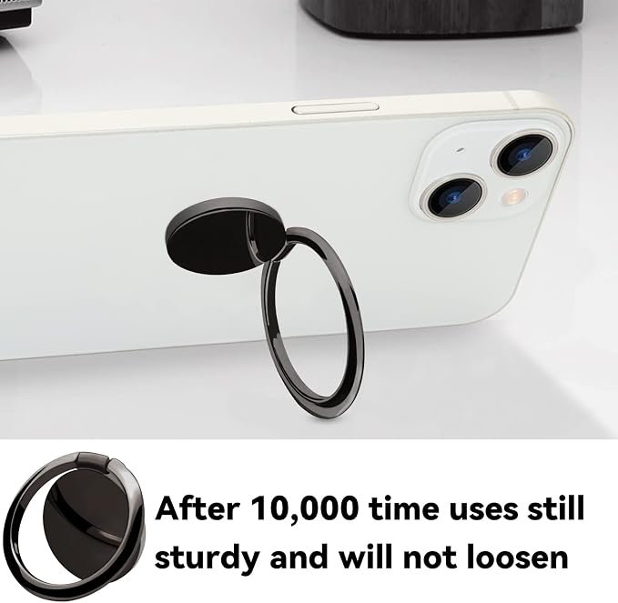 Metal Cell Phone Ring Holder Finger Ring Stand, 360 Degree Rotation Ring - Image 3