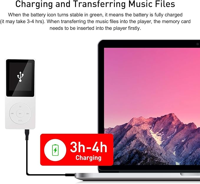 MP3 Player 32GB with Speaker Earphone Portable Mini White Music Player Support - Image 6