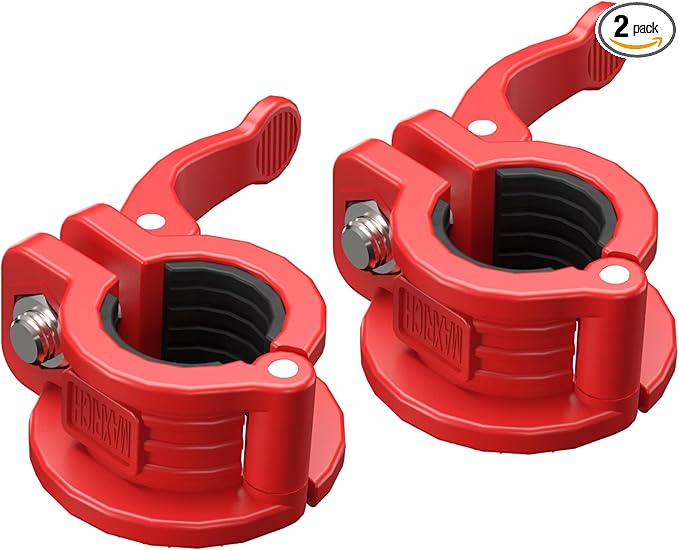 MAXRICH T Barbell Clamp 1 inch Multiple Sizes & Adjustable Weight Clips by MAXRICH
