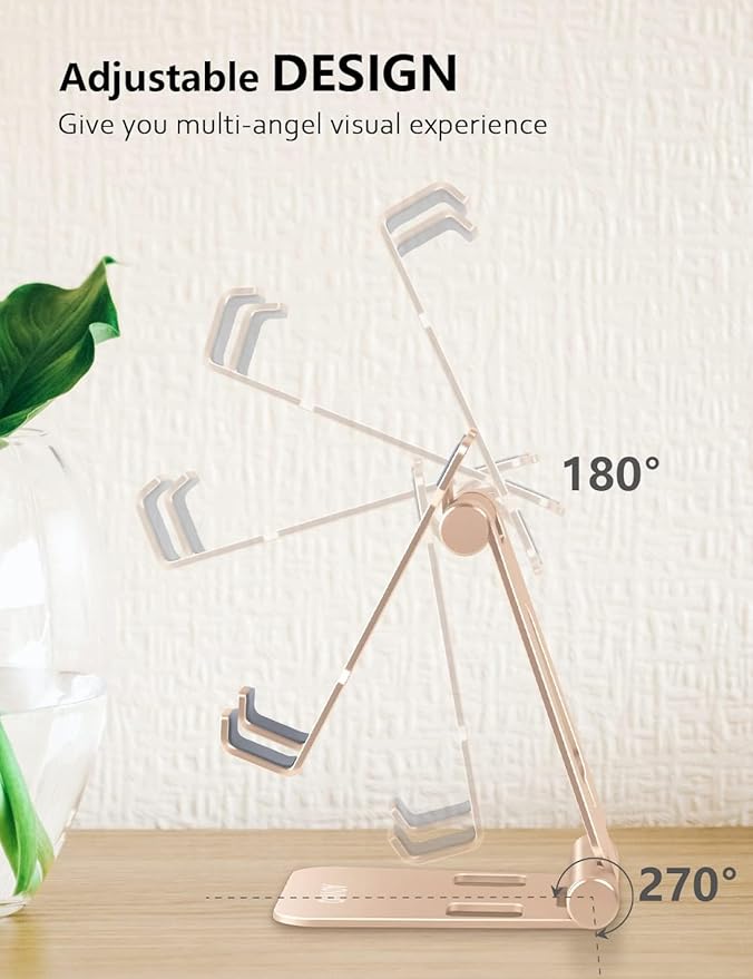 Cell Phone Stand for Desk, Adjustable Desktop Phone Holder Stand, Foldable - Image 4
