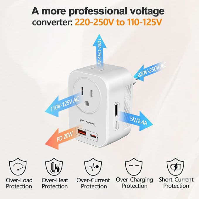 Voltage Converter US to Europe, 220V to 110V Converter - Image 2