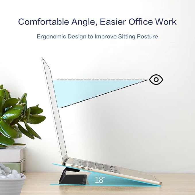 Portable Laptop Wedge Airflow Cooling Stand, Aluminium Laptops Feet Legs - Image 2