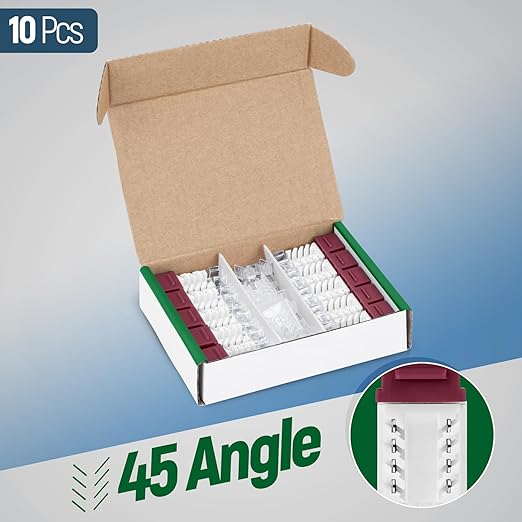 Everest 45° Angled RJ45 Cat6A Keystone Jacks 10-Pack in Red - Image 2
