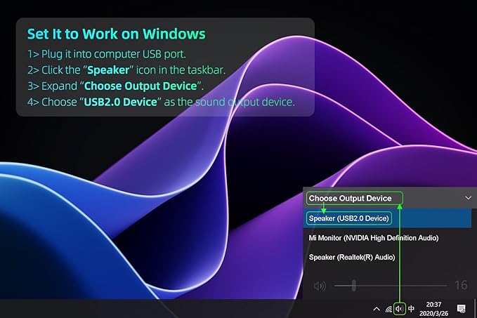 Computer Speakers for Desktop PC Monitor, USB Plug-in, Computer Soundbar for PC - Image 8