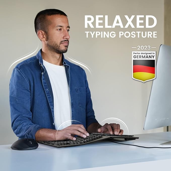 Perixx PERIBOARD-535BL Wired Ergonomic Mechanical Full-Size Keyboard - Image 3
