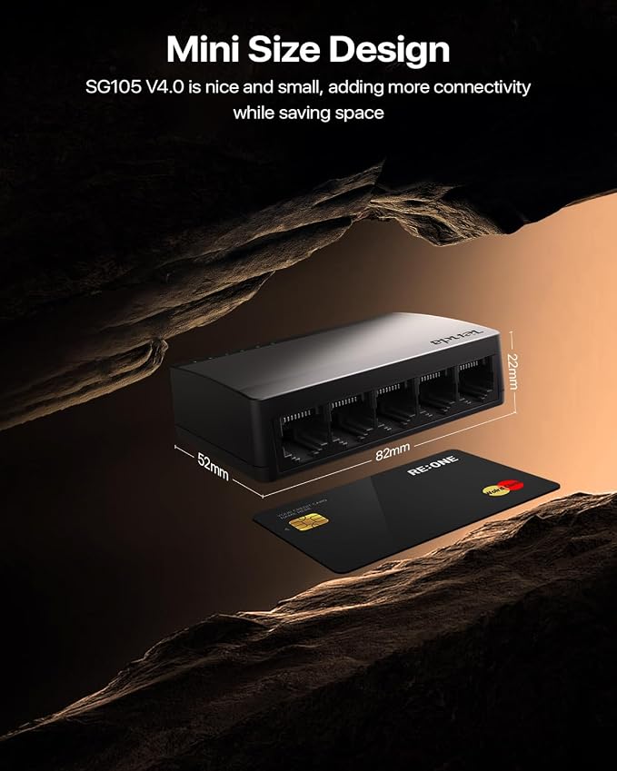 Tenda SG105, 5 Port Gigabit Switch, Unmanaged Ethernet Switch, Office Ethernet - Image 3