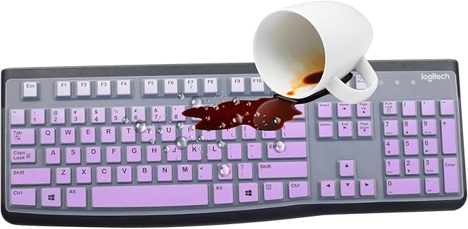 Silicone Keyboard Cover for Logitech K120 & MK120 Ergonomic Desktop USB Wired - Image 6
