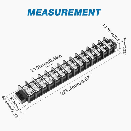 GLOSO Marine Terminal Blocks TBD Double Row Stainless 10-22 AWG Cu, 30A/600V- 1 - Image 2