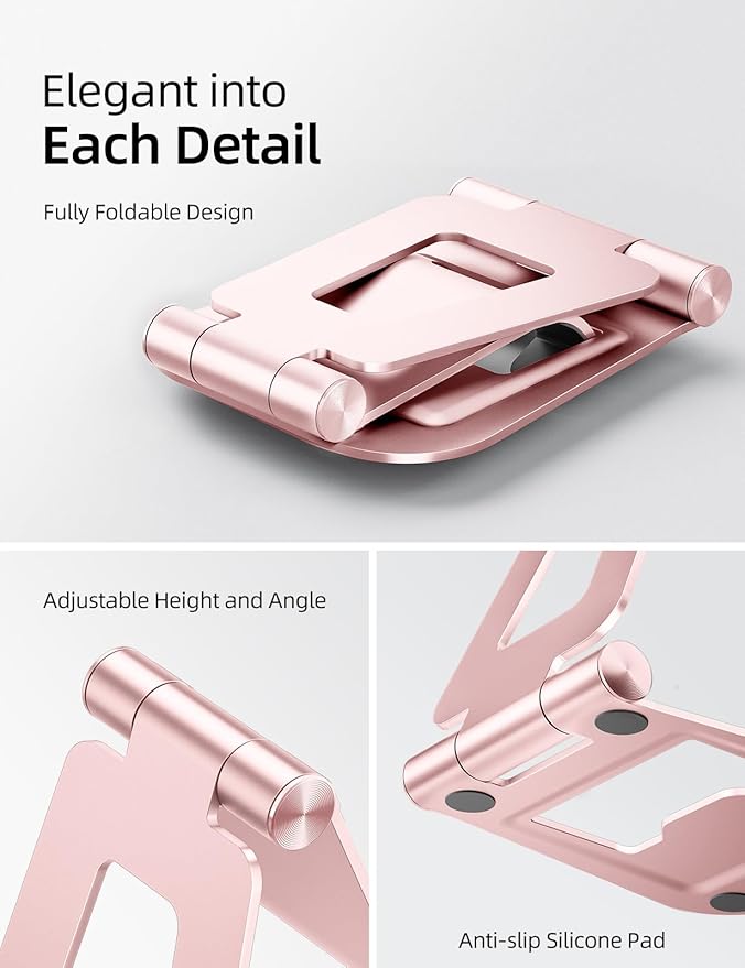 Nulaxy Aluminum Dual Foldable iPad Stand, Fully Adjustable Desktop Tablet Holder - Image 4