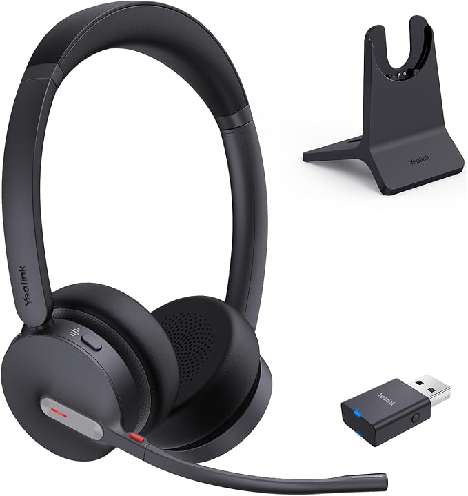 Yealink WH64 Hybrid Wireless Headset Dongle & Charging Stand, 492ft Range by RedefineYourWorkplace