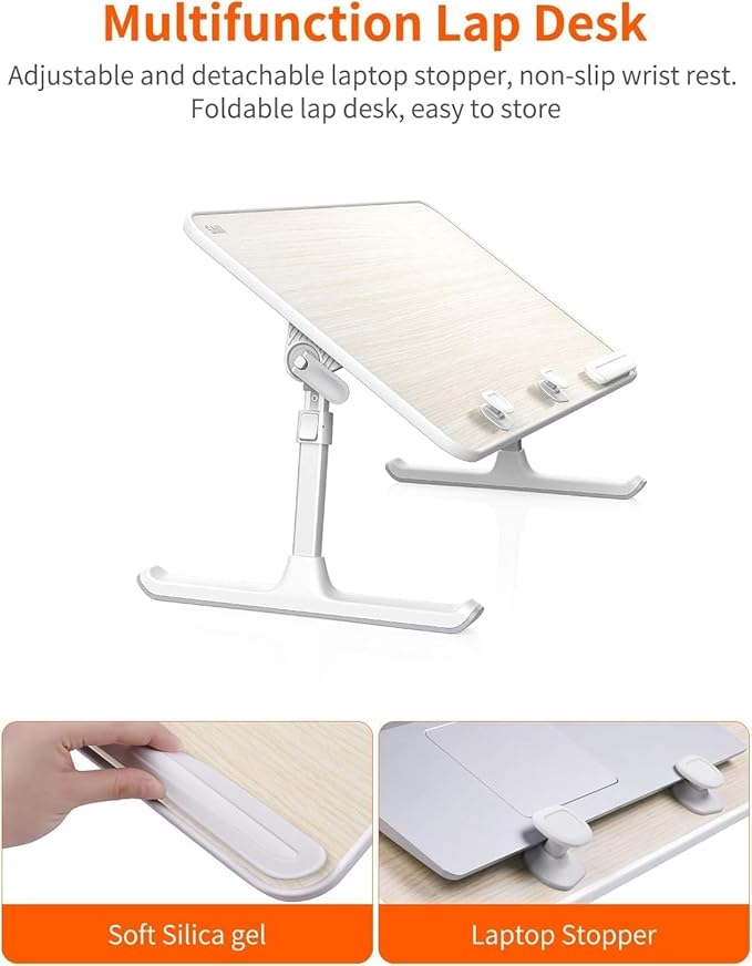 Laptop Desk for Bed, SAIJI Lap Desks Bed Trays for Eating Writing, Adjustable - Image 4