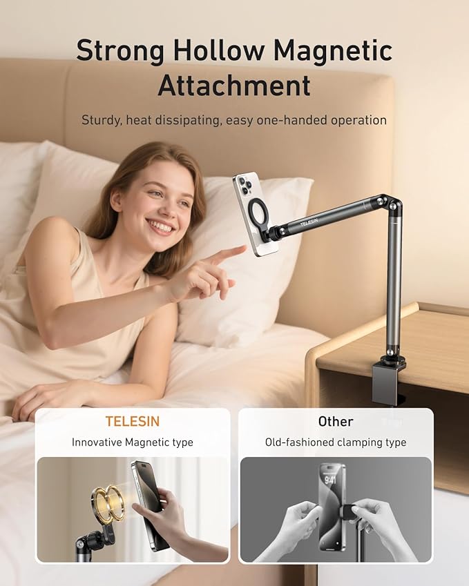TELESIN Magnetic Phone Holder For Desk and Bed - Image 3