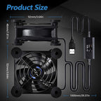 Dual 80mm USB Speed Control Fan, 5V Portable Cooling Fan - Image 3