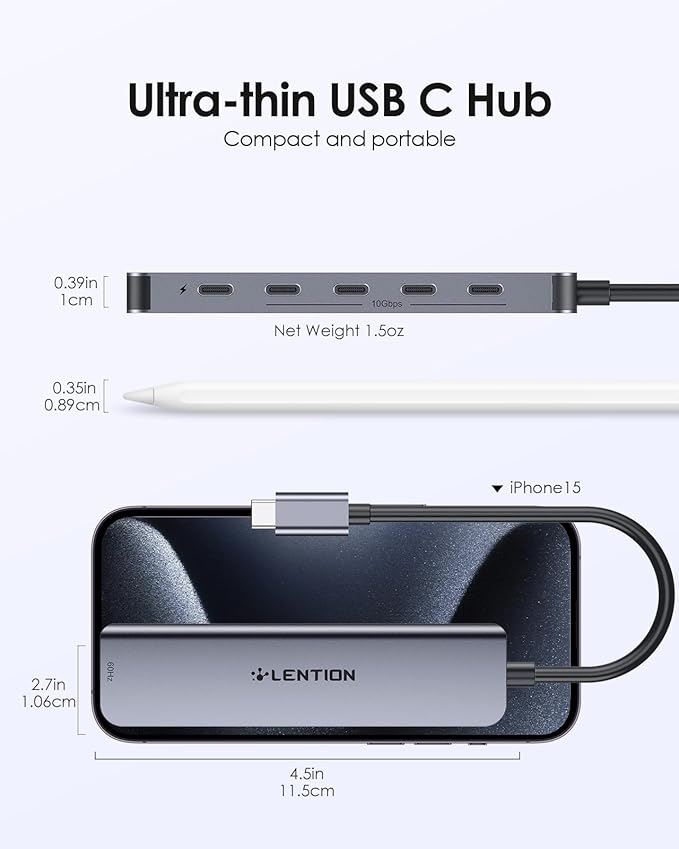 LENTION 6-in-1 USB C Hub Dock - Image 9