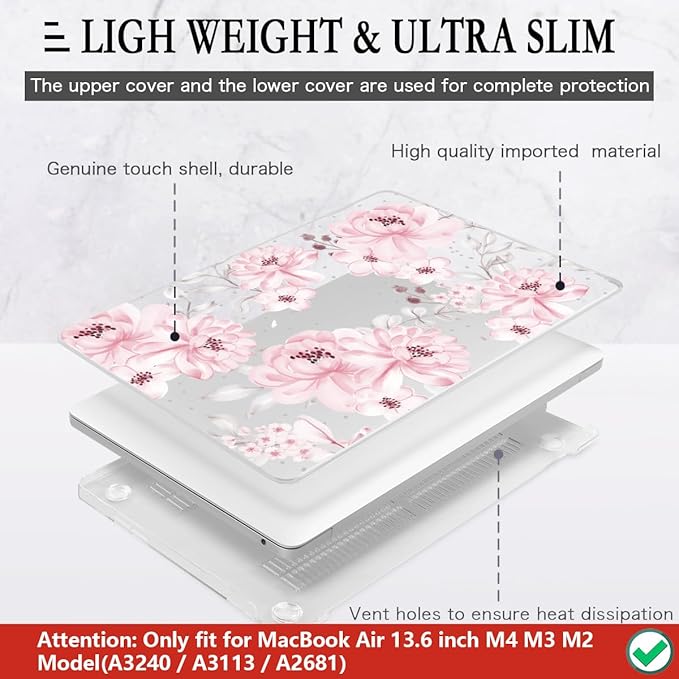 CISSOOK Compatible with MacBook Air 13.6 inch Case M4 M3 M2 Chip 2025 2024 2023 - Image 4