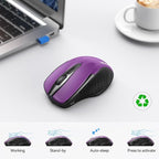 TECKNET Wireless Mouse Silent 4800 DPI Computer USB A & Bluetooth Mouse 6 - Image 8
