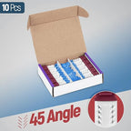 Everest 45° Angled RJ45 Cat5e Keystone Jacks 10-Pack in Red - Image 2