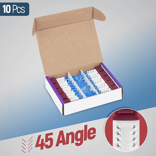 Everest 45° Angled RJ45 Cat5e Keystone Jacks 10-Pack in Red - Image 2