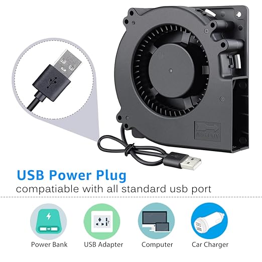 GDSTIME 120mm x 32mm USB Blower Fan - Image 2
