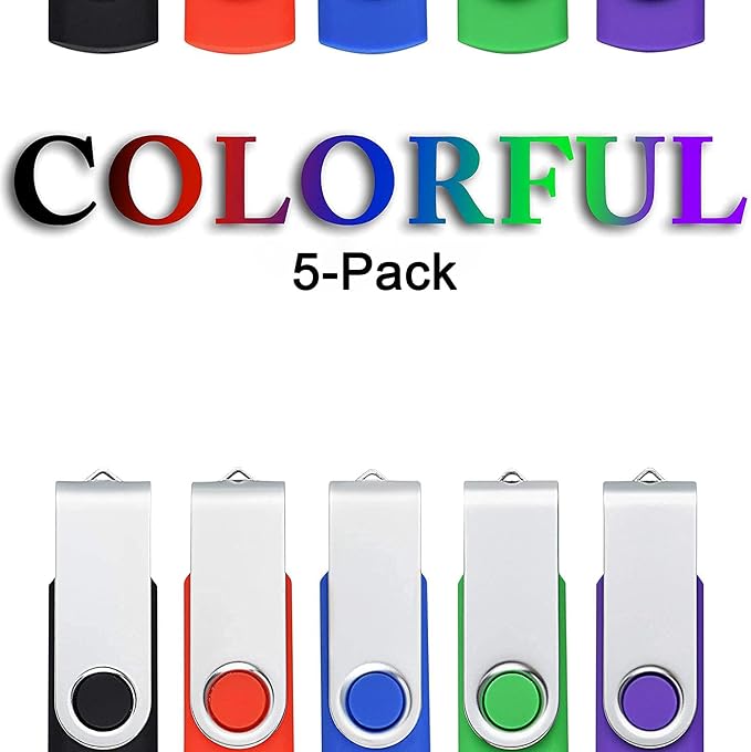 KOOTION 5 X 16GB USB Flash Drive 2.0 Thumb Drive 16 gb Memory Stick Swivel - Image 7