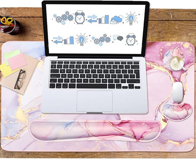 Large Mouse Pad and Keyboard Wrist Rest, Desk Pad - Image 6