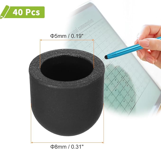 MECCANIXITY 40Pcs Replacement Stylus Pen Tips 8mm Conductive Capacitive Touch - Image 2