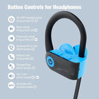 Boean Bluetooth Headphones, Stereo Bass IPX7 Waterproof Over Ear Earphones AI - Image 6