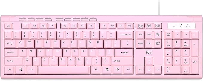 Rii RK907 Ultra-Slim Compact USB Wired Keyboard by Rii