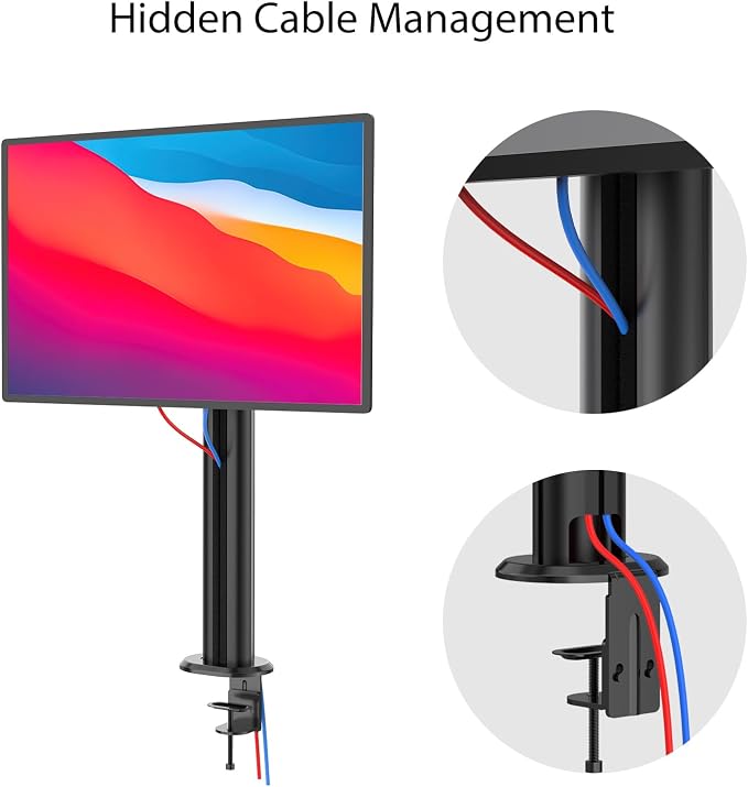 BEWISER Dual Monitor Stand Desk Mount- Vertical Heavy Duty Monitor Riser Fits - Image 5