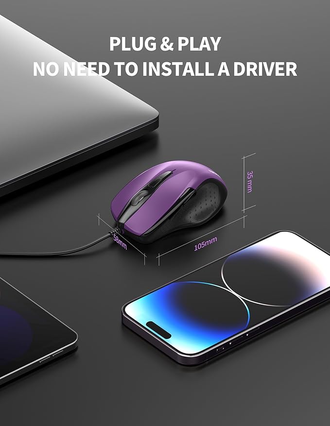 TECKNET USB Wired 6-Button Mouse - Image 6
