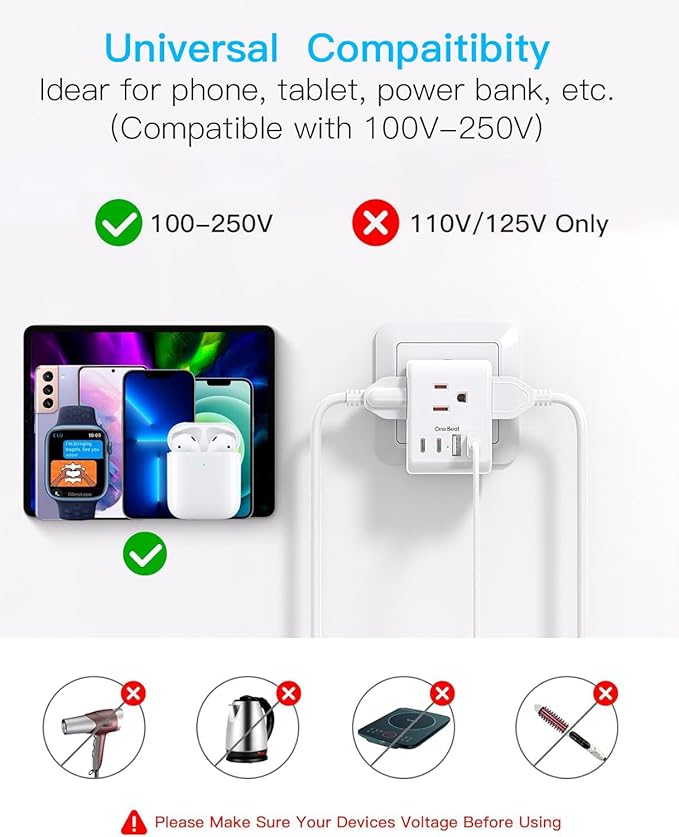 2 Pack Switzerland Travel Plug Adapter, Type J Power Adaptor - Image 5