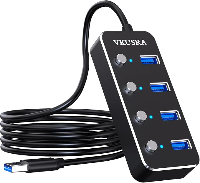 USB Hub, VKUSRA 4 Port USB 3.0 Hub Splitter by VKUSRA
