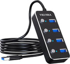 USB Hub, VKUSRA 4 Port USB 3.0 Hub Splitter by VKUSRA
