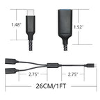USB Splitter Cable 1FT, USB Type C Male to Dual USB A Female Y Splitter Adapter - Image 7