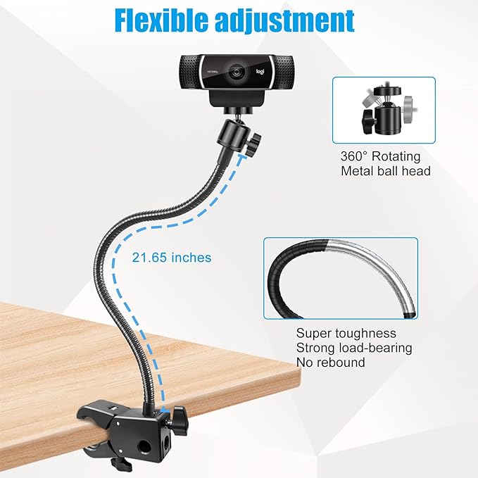 Webcam Stand, Webcam Mount Gooseneck Arm - Image 2