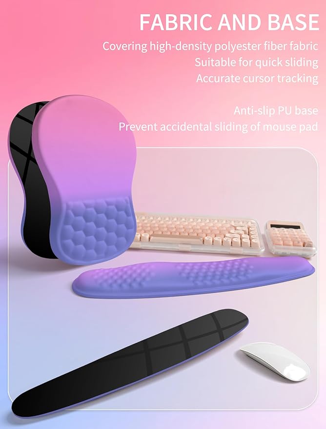 Hokafenle 2in1 Combination, Wave Keyboard Wrist Rest and Ergonomic Curvature - Image 6