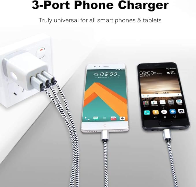 USB Charging Plug, Wall Charger Adapter, Sicodo 3Pack Universal Travel 3.1A - Image 7